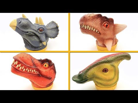 4 Dinosaur Big Heads! Learn Dinosaurs Names For Kids Jurassic World Fallen Kingdom Toys