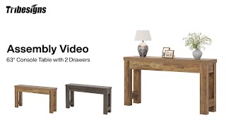 Tribesigns HL0199 - Installation Guide - Rustic Farmhouse Console  anuncio