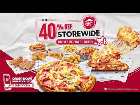 Até 40% OFF em toda a loja com Pizza Hut