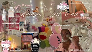 autumn SELF CARE VLOG 🍁🫧| making banana bread, face masks, skincare, & slow evenings