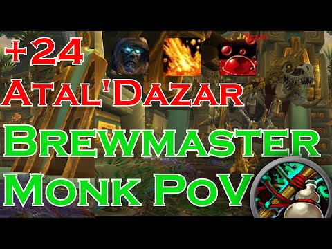 +24 Atal'Dazar | Brewmaster Monk PoV | Tyrannical, Volcanic, Sanguine