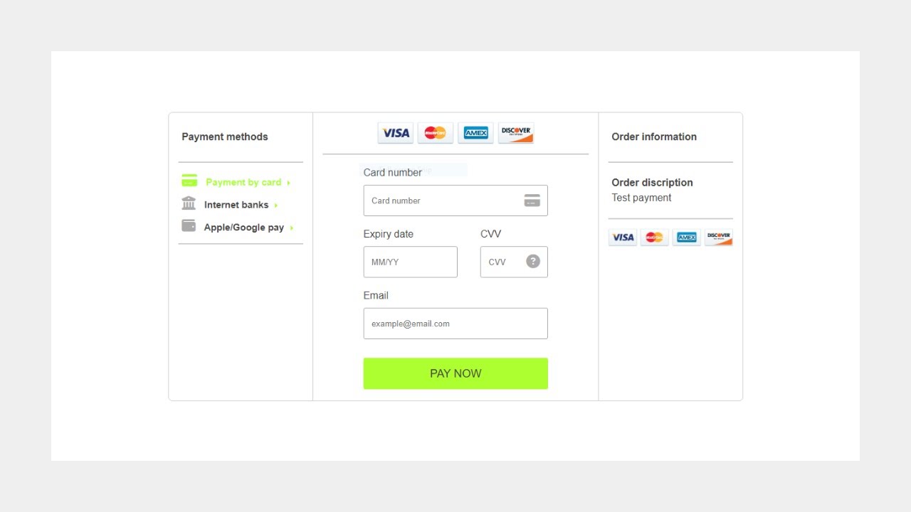 Payment Form | Credit Card Payment Form | HTML, CSS & JavaScript