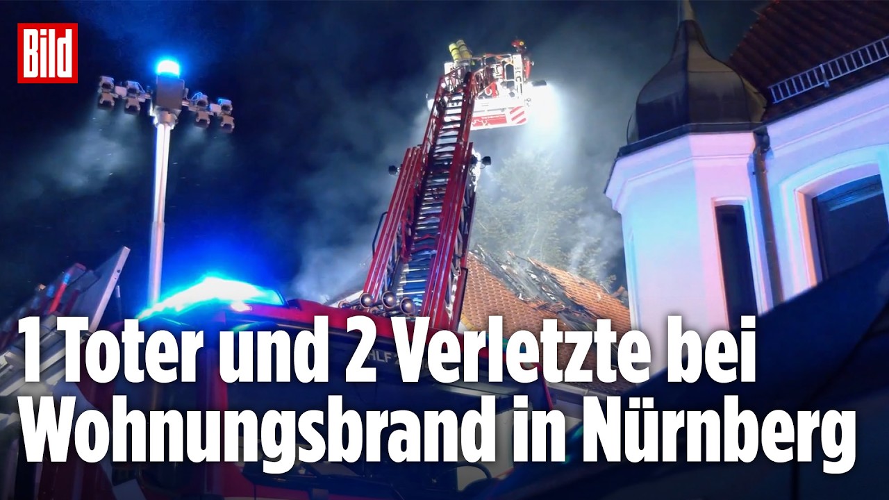 NÜRNBERG: Ein Toter bei Brand in Wohnhaus – Großeinsatz der Feuerwehr