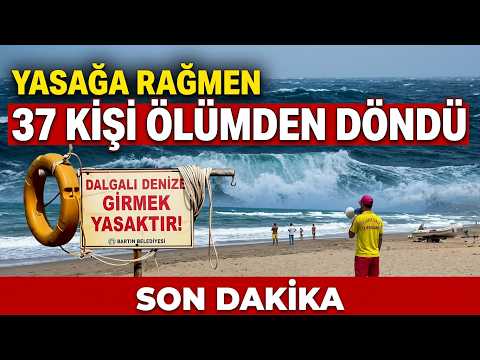 Yasağa rağmen denize girdiler, 37 kişi ölümden döndü