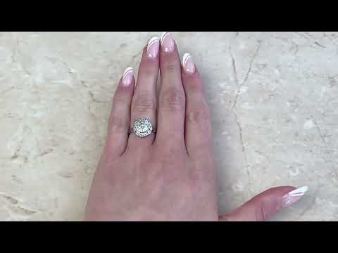 Antique 1.52ct Floral Cluster Diamond Engagement Ring - Lagos Ring. Circa 1910 - Hand Video