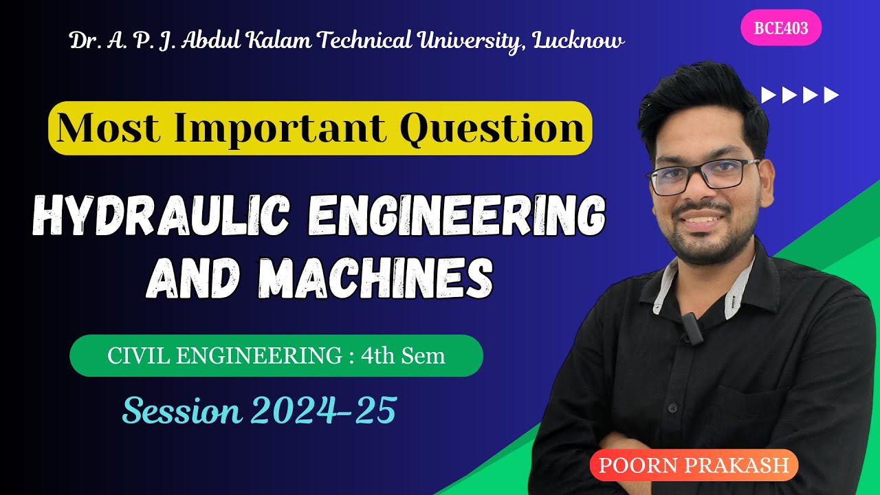 Important Question : HYDRAULIC ENGINEERING & MACHINES  | HHM AKTU | Civil Engineering | BCE403