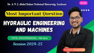 Important Question : HYDRAULIC ENGINEERING & MACHINES  | HHM AKTU | Civil Engineering | BCE403