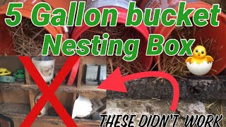 Making nesting boxes out of 5 Gallon buckets.