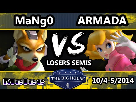 The Big House 4 - Armada (Peach) Vs. Mango (Fox, Captain Falcon) - Losers Semis - SSBM