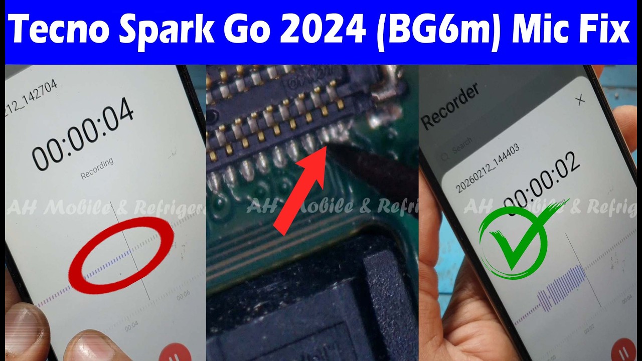 Tecno Spark Go 2024 (BG6m) Mic Not Woking