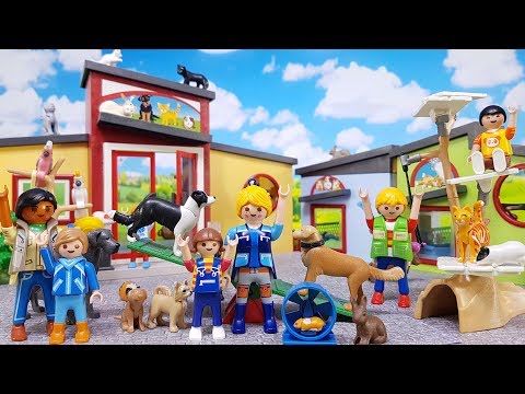 Playmobil Tierhotel Film: Hunde vs Katzen 😿 Tierpension Ausbau nötig 🐕 Kinder Trickfilm deutsch