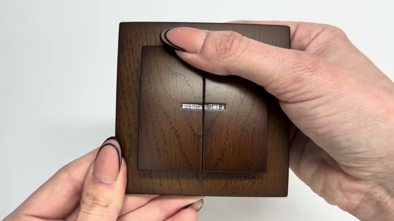 Выключатель двухклавишный с подсветкой NILSON Touran орех 24271004