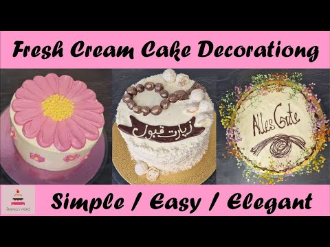 Fresh Cream Cake Decorating | Easy Step by Step Tutorial