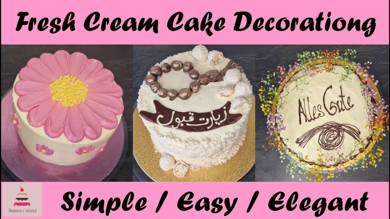 Fresh Cream Cake Decorating | Easy Step by Step Tutorial