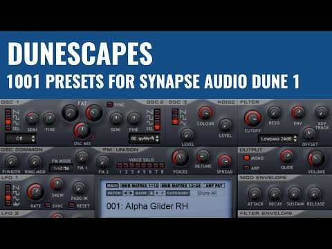 DUNESCAPES - 1001 Presets For Synapse Audio DUNE 1 Synthesizer Plugin
