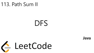 YouTube video 'LeetCode 113 | Path Sum II | DFS | Java'