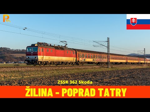Cab Ride Žilina - Poprad Tatry (Bratislava - Košice - 2/3, Slovakia) train driver's view 4K