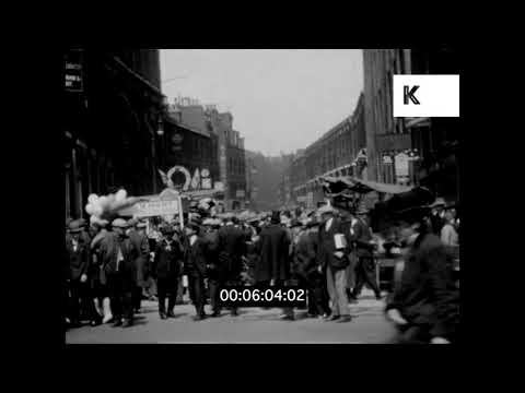 1920s London, East End Market, Working Class, 16mm