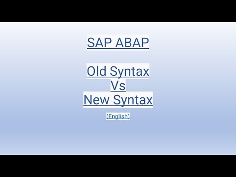 SAP ABAP old syntax Vs new syntax (English)
