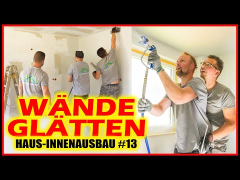 Wände glatt spachteln - Glätten, spritzen & schleifen! | Haus-Innenausbau #13 | Home Build Solution