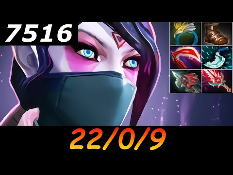 Dota 2 Templar Assassin 7516 MMR 22/0/9 (Kills/Deaths/Assists) Ranked Full Gameplay