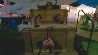 New Renfaire Tickling 6: Funny Girl Has Her Feet TIckled in The Public Stocks at Night!