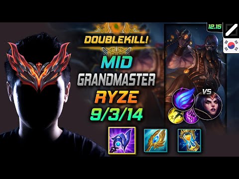 천상계 미드 라이즈 루덴 난입 - GrandMaster Ryze Mid vs LeBlanc - 롤 KR 12.15