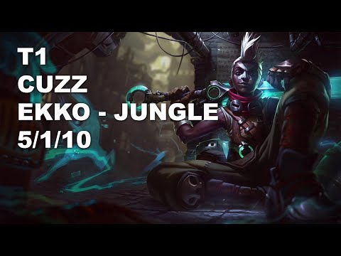 T1 Cuzz Jungle Ekko vs Jarvan IV - KR Challenger Rank Game 10.7