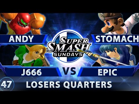 SSS 47 - Andymosity & J666 (Red) vs. Stomach Flu & Epic - SSBM Losers Quarters - Smash Melee
