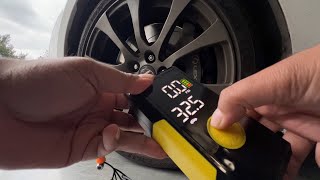 JFEGWO Tire Inflator Portable Air Compressor /Pump for Car (Digital, wireless)