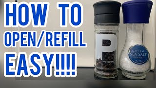 HOW TO REMOVE SALT GRINDER TOP: Save Money Easy Way To Refill Disposable Salt & Pepper Mills