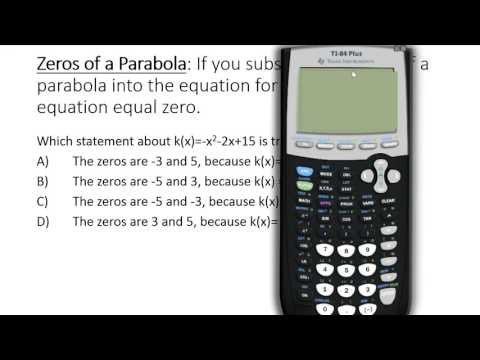 Zeros of a Quadratic From A Graph and an Equation