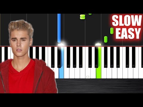 Justin Bieber - Love Yourself - SLOW EASY Piano Tutorial by PlutaX