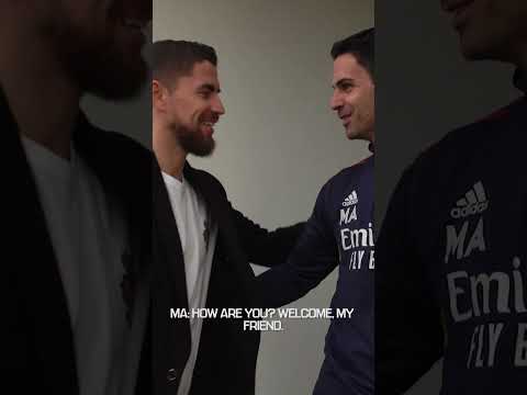 Jorginho meets Mikel Arteta! 