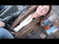 Julie Best Stocking Model Walking In Public 1