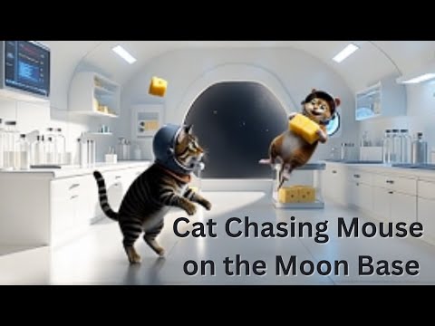 Funny Cat vs Mouse on the Moon  | Moon Base Madness | Animal Comedy