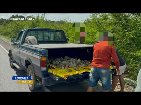 HOMENS SÃO PRESOS ACUSADOS DE ROUBAREM PEDRAS NA MA-014