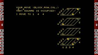 Qubic - Tic-Tac-Toe - [ Commodore PET - Gameplay ]