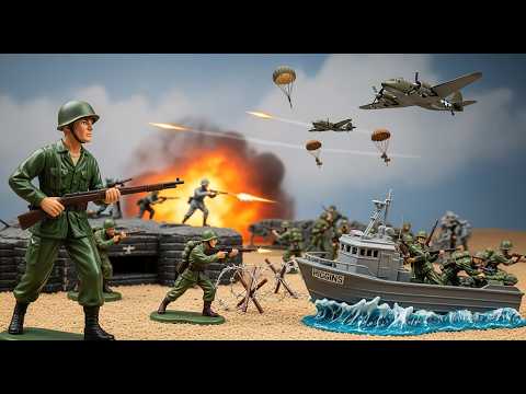 Army Men Stop Motion Epic D-Day Landing | WWII Normandy Beach Battle in Miniature