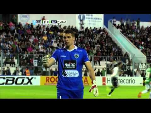 Ledesma al travesaño. San Martín 0 - Sarmiento 0. Fecha 26. Primera División 2015. FPT.