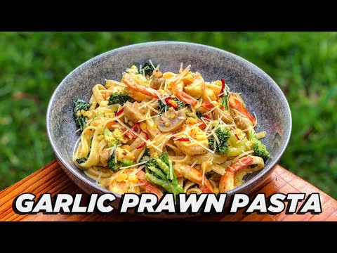 Garlic Prawn Fettuccine Recipe | How to make Garlic Prawn Pasta | HUNGRY