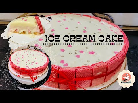 Strawberry And Vanilla Ice Cream Cake | Very Easy Ice Cream Cake | Summer Dessert- Yasha’s Kitchen