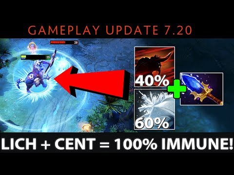 Dota 2 NEW 7.20 Patch LICH + CENTAUR IMBA 100% PHYSICAL IMMUNE COMBO - TOO OP?!
