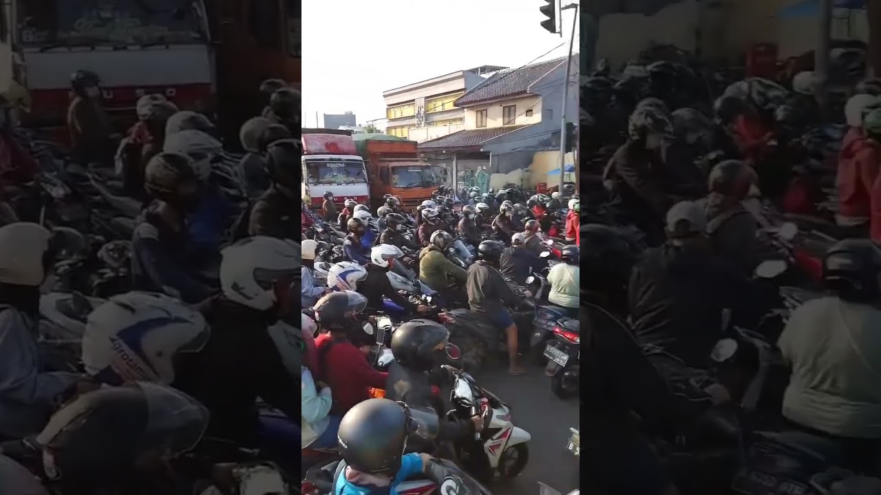 World’s largest traffic block #indonesia #jakarta #traffic #scooter #bike