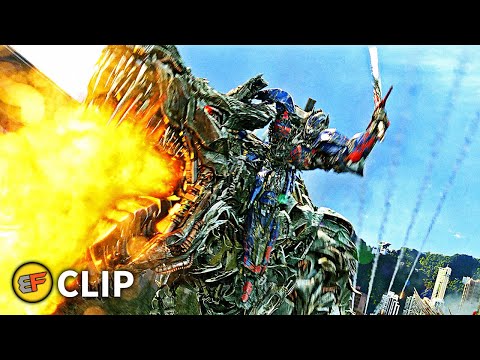 Dinobots Join The Fight Scene | Transformers Age of Extinction (2014) IMAX Movie Clip HD 4K