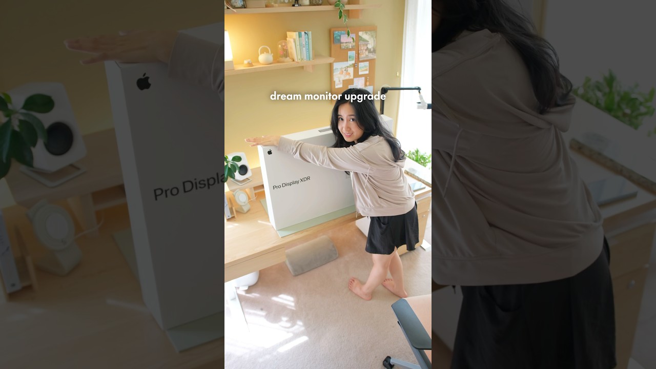 THIS 6K MONITOR IS CRAZY?? dream desk monitor upgrade: Pro Display XDR 🖥️✨ #monitor #apple #tech