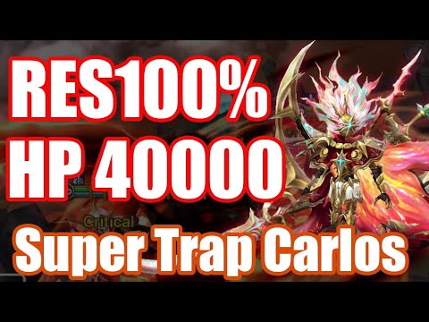 HP 40000 & RES 100% Super Trap Carlos Debut🤪🤪🤪【Summoners War RTA】