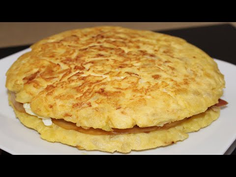 🥚TORTILLA huevos rotos con JAMÓN
