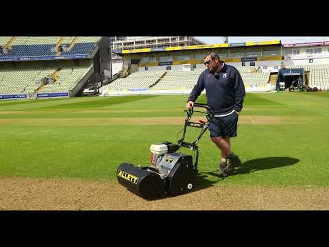 What mower does Head Groundsman Gary Barwell Use on The  Edgbaston Wicket?