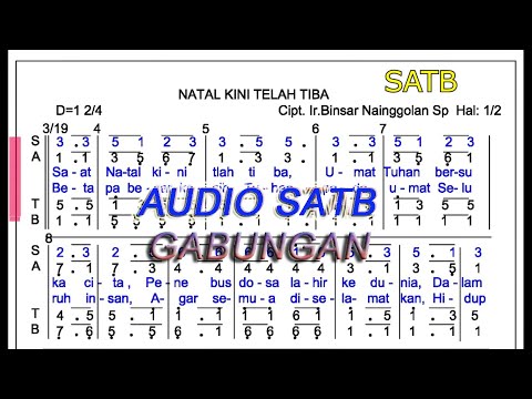 Audio SATB Natal Kini Telah Tiba || Baca Not Angka || Ir. Binsar Nainggolan Sp